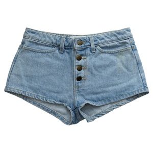AMERICAN APPAREL Button Up Jean Shorts
